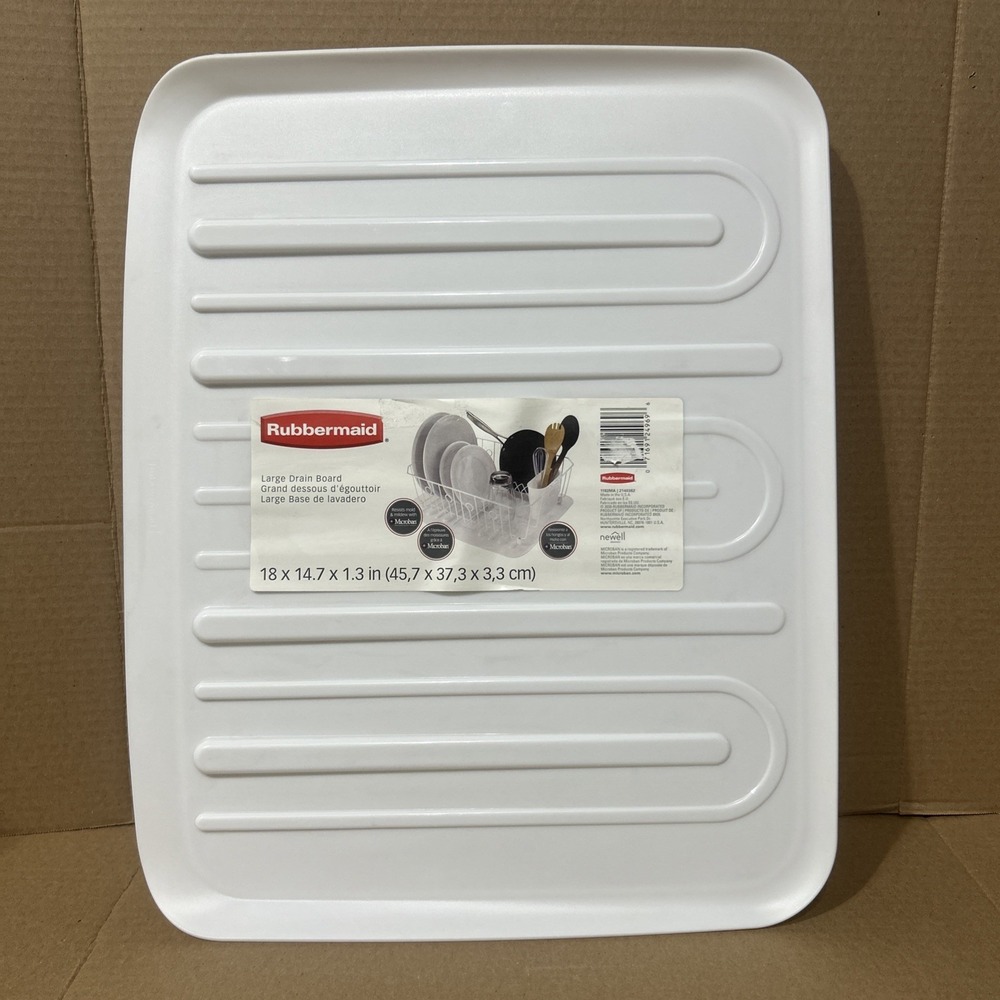 RUBBERMAID Large Drain Board White 18x14.7x1.3" MICROBAN New